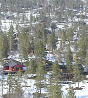 cottages near Hovden at end of ski season
