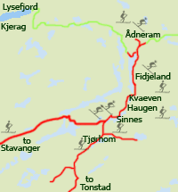 location map of upper Sirdal