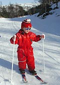 only three years old but enjoying a ski tour